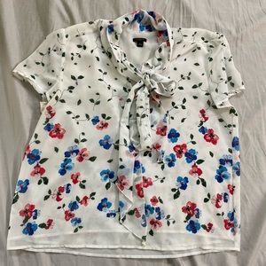 Ann Taylor Factory Floral Chiffon Blouse NWOT